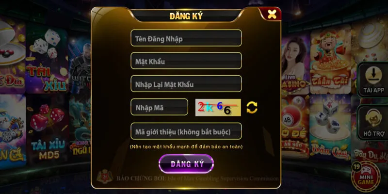 Đăng ký tài khoản cược tại cổng game Zing88