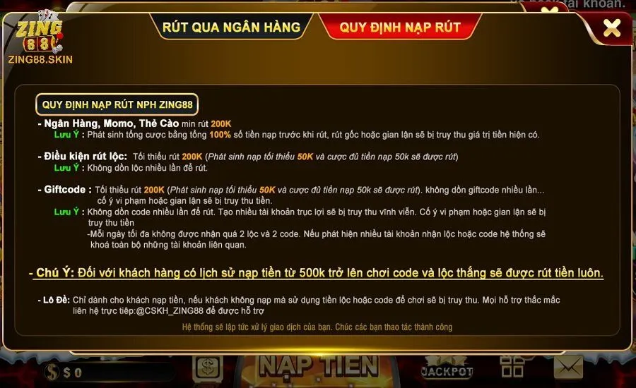 Điều cần nhớ khi tiến hành giao dịch thanh toán tại Zing88